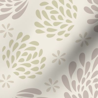 big blooms - bone beige_ creamy white_ silver rust_ thistle green  - jumbo large scale floral