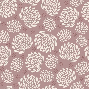 big blooms - copper rose_ creamy white_ dusty rose pink - hand drawn floral