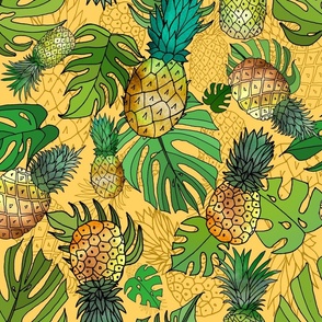 Tumbling Pineapples (Yellow large scale) 