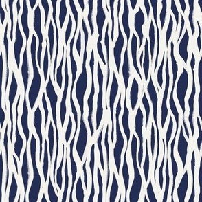Bark – Minimal And Modern Abstract Vertical Lines, Navy Blue and Off-White (Small scale)