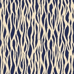 Bark – Minimal And Modern Abstract Vertical Lines, Navy Blue and Vanilla Cream (Small scale)