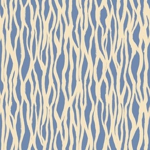 Bark – Minimal And Modern Abstract Vertical Lines, Denim Blue and Vanilla Cream (Small scale)