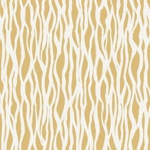 Bark – Minimal And Modern Abstract Vertical Lines, Golden Ochre and Ivory (Small scale)