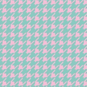 Take me to the movies - Pied de poule basic houndstooth french fashion texture minty blue pink