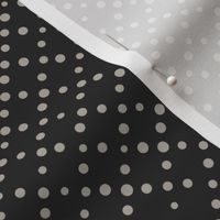 varied dots - cloudy silver_ raisin black - hand drawn polkadot