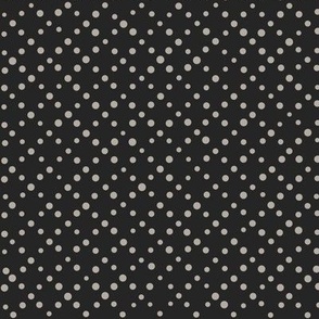 varied dots - cloudy silver_ raisin black - hand drawn polkadot