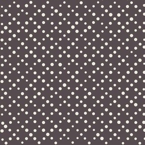 varied dots - creamy white_ purple brown - hand drawn polka dot
