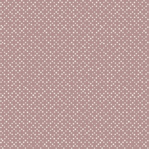 varied dots - creamy white_ dusty rose pink - hand drawn polka dot