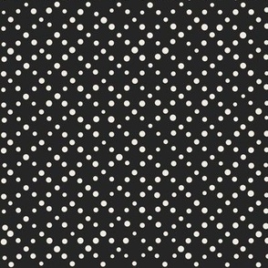 varied dots - creamy white_ raisin black 02 - hand drawn polka dot