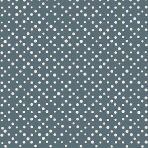 varied dots - creamy white_ marble blue teal - hand drawn polkadot