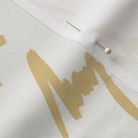 Modern Fashion Script with Textured Brush Marks, Off-White and Gold