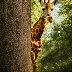 Giraffe peek a boo