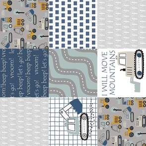 Blue Gray Construction Patchwork Rotated