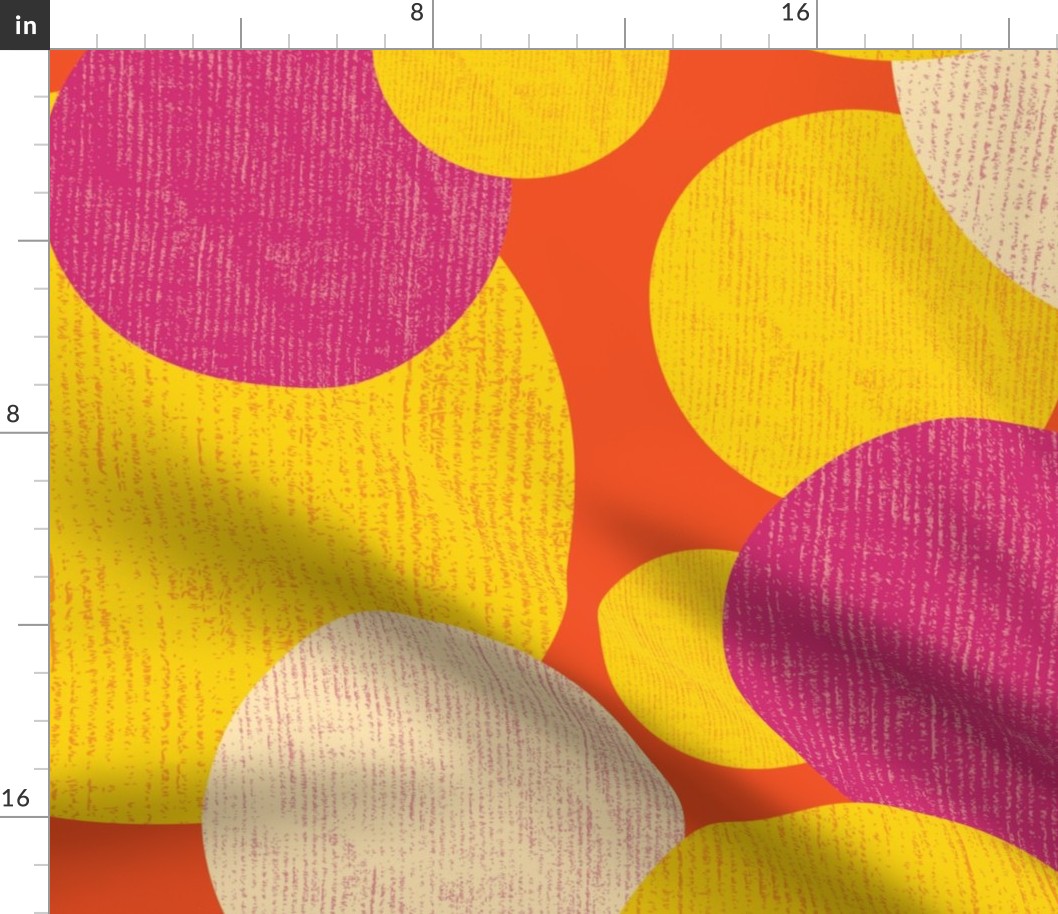Retro Bright Colored Textured Polka Dots