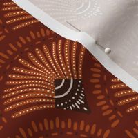 Art deco boho scallop sienna brown