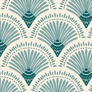 art deco scallops ice blue