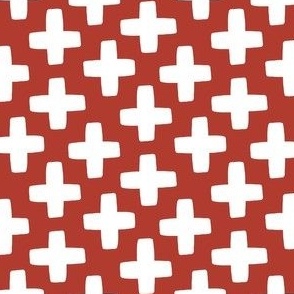 Crosses on Red, 3.5" repeating