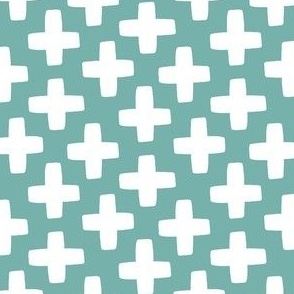 Crosses on Sky Blue, 3.5" repeating