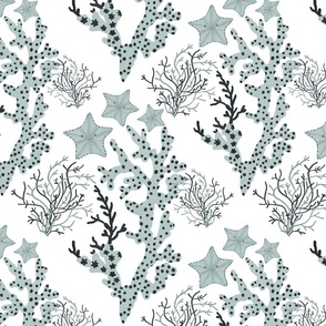 Under the sea corals and starfish wallpaper for kids room