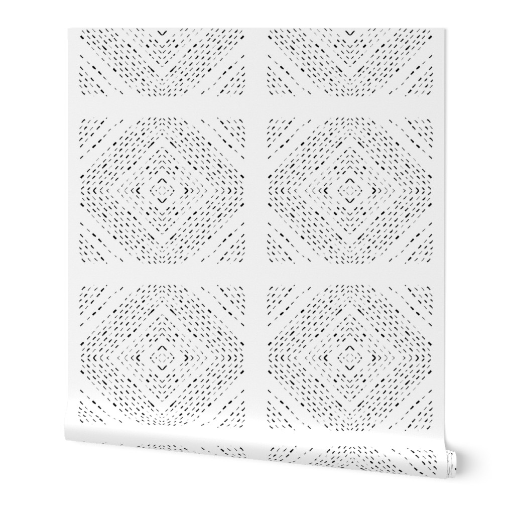 black and white geometric ornament