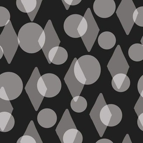 LG - Gray Circles and Diamonds on Black