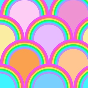 rainbow scallops  bright (extra large pattern)