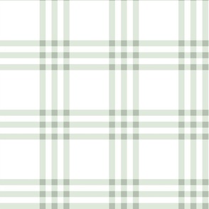 Mint green plaid on white - 6”