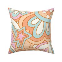 Psychedelic Dreams - retro rainbows stars in boho purple peach and teal blue by Jac Slade