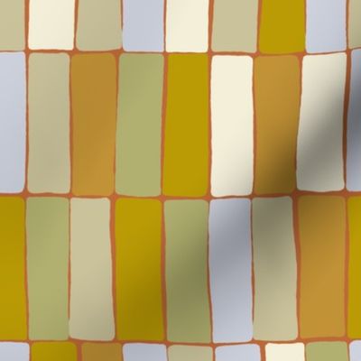 Elongated Tiles - Marigold Mustard Sage TextureTerry