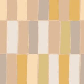 Elongated Tiles - Creamcicle, taupe, sage, marigold TextureTerry