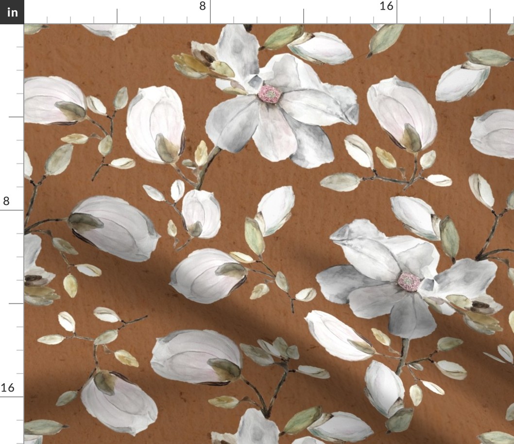 florals on cinnamon