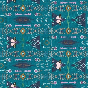 Aztec Folk Pop (teal) MED rotated 