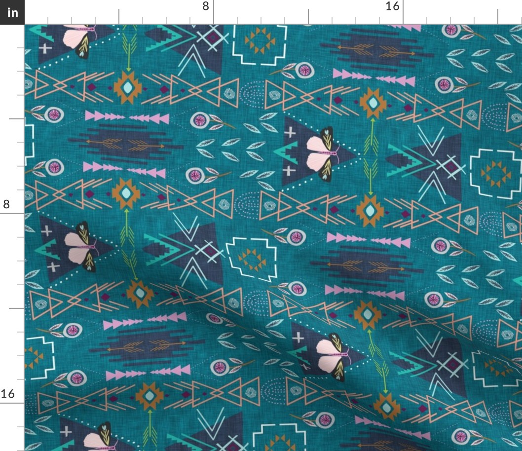 Aztec Folk Pop (teal) MED rotated 