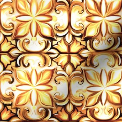 Warm Yellow Gold Tulip Tile