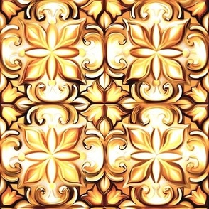 Warm Yellow Gold Tulip Tile