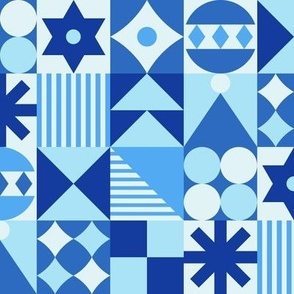 Christmas Patchwork 1 Blue : Small