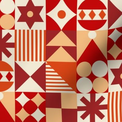 Christmas Patchwork 1 Red : Small