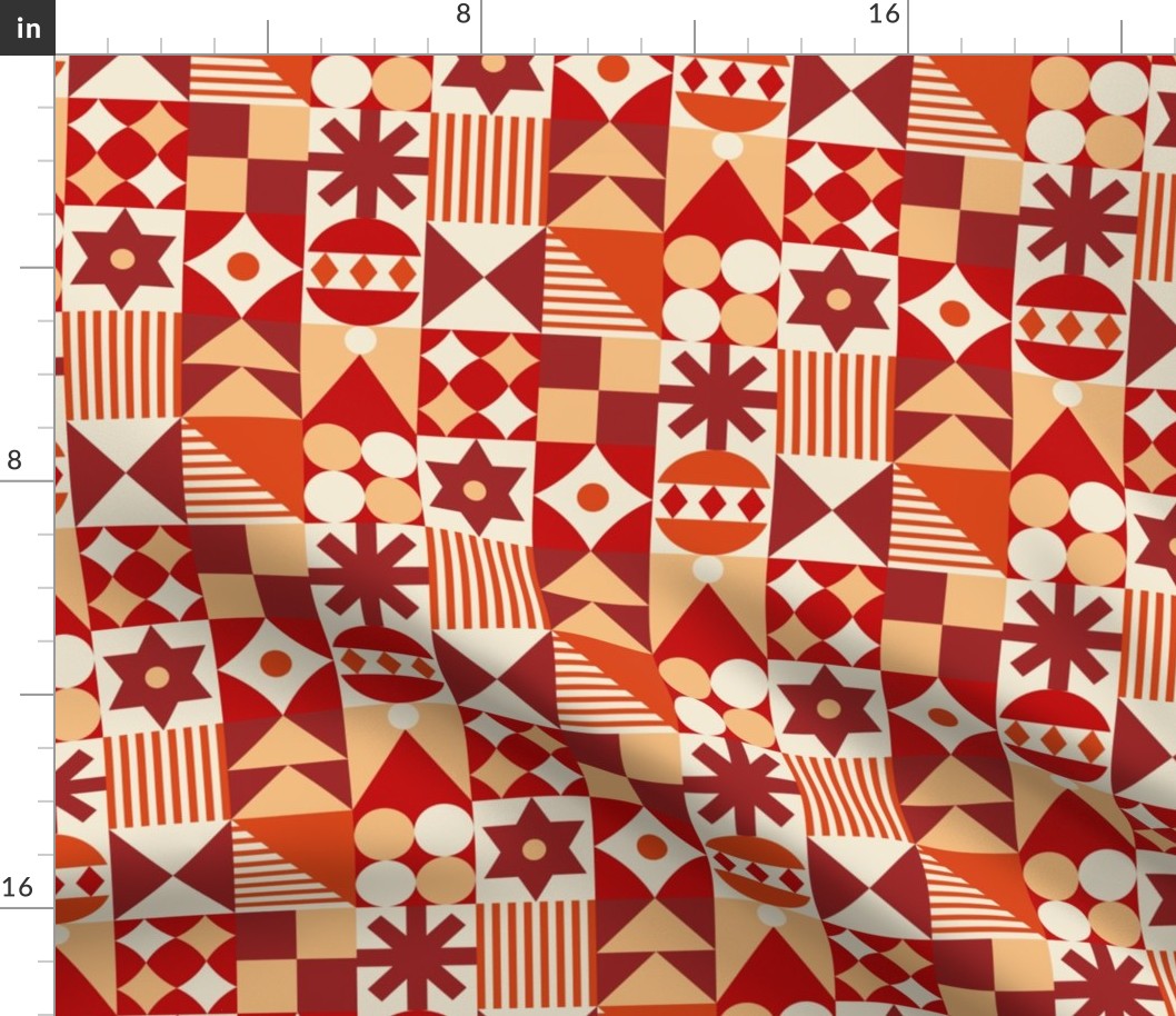 Christmas Patchwork 1 Red : Small