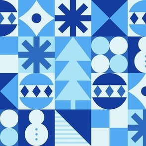 Christmas Patchwork 2 Blue : Small