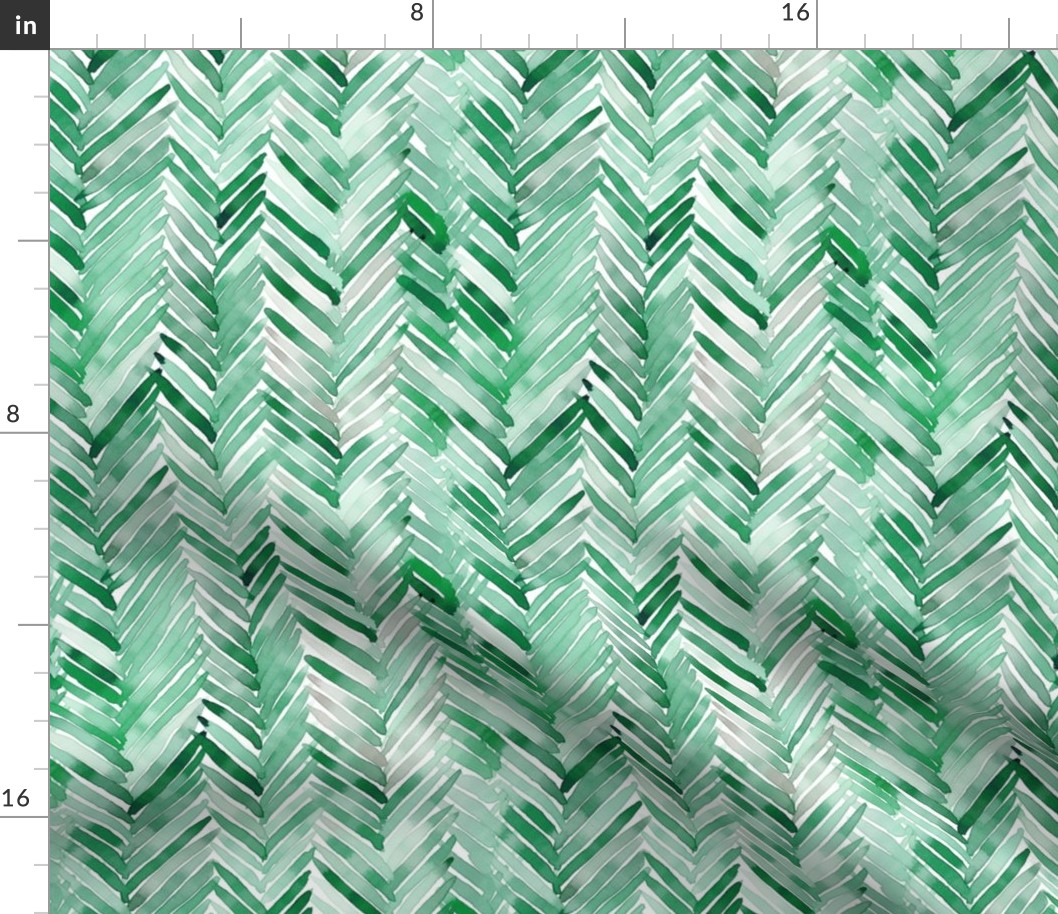 Leaf Green Watercolour Zigzag 
