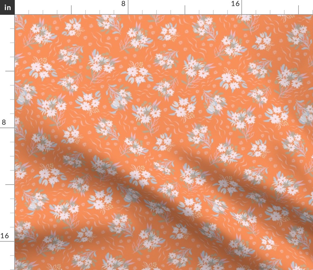Flower ditsy _ ribbons_orange_MEDIUM_6x7.75