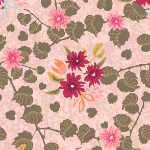 Floral Trelis_pink green_JUMBO_24x31