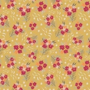 Flower ditsy _ ribbons_mustard_SMALL_3x4