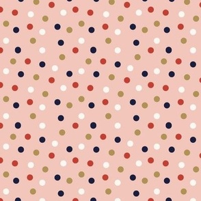 Christmas Dots Pattern: Holiday Dots on a pink background (Small)
