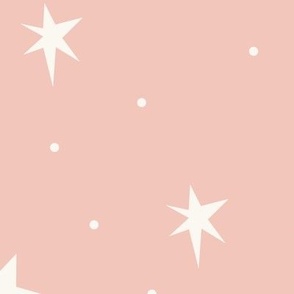 Christmas Stars Pattern: Holiday Stars on a pink background (Large)