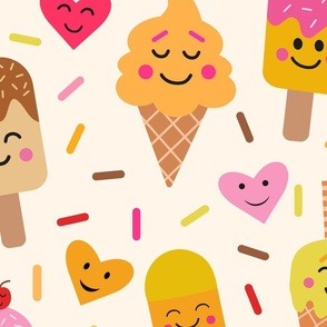 Large Scale  Kawaii Funny Ice cream cones and Popsicles 