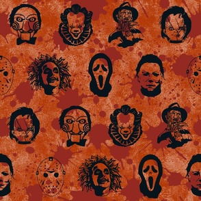 Large Scale Horror Show Icons on Burnt Orange