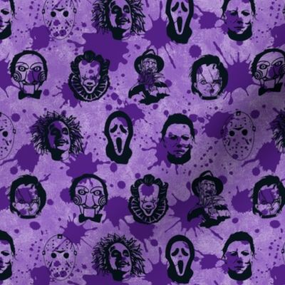 Small Scale Horror Show Icons on Purple
