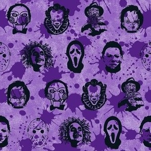 Small Scale Horror Show Icons on Purple