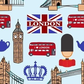 London Pattern - Blue